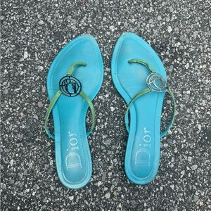 Vintage dior blue sandals / flip flops